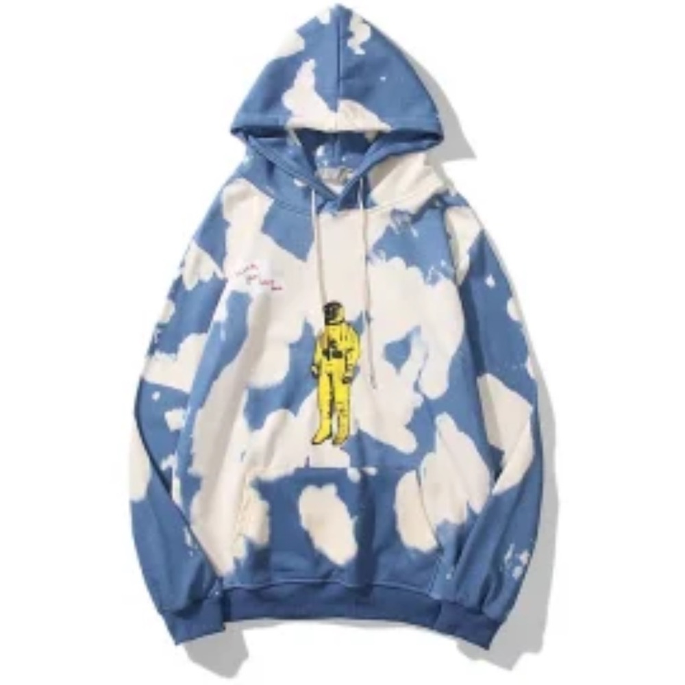 Travis Scott Blue and White Astroworld Cloud Hoodie. Size M